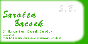 sarolta bacsek business card